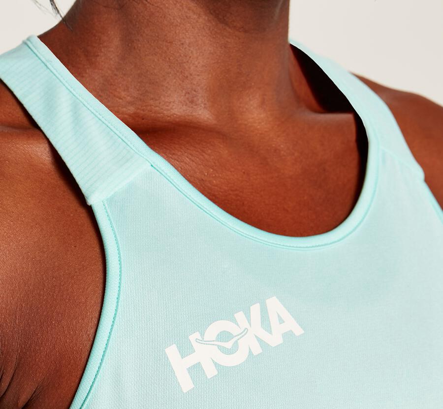 Hoka One One Performance Tank Top Dam - Blå - EPANI-8564